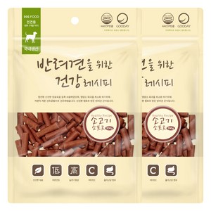 굿데이 강아지 건강레시피 간식, 소고기 소프트, 300g, 2개