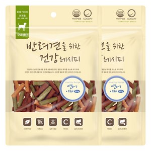 굿데이 반려견을 위한 건강레시피 져키, 혼합맛(연어/야채), 300g, 2개