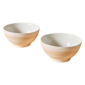코렐코디네이츠 로즈몬트 면기 152 x 74 mm, 2개, 아이보리 + 오렌지