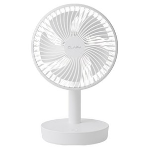 클래파 탁상용 미니 무선 사무실 캠핑 선풍기 소형, BEF-D400W, 화이트