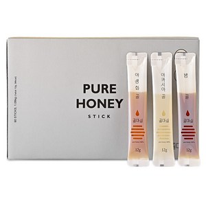 꿀마실 벌꿀스틱 아카시아 12g 30p + 야생화 12g 30p + 밤꿀 12g 30p 실속형 세트, 1세트