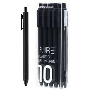 카코 퓨어 소프트 젤펜 0.5mm, 블랙, 10개