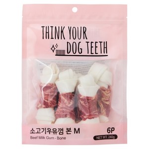 띵크유어도그티 강아지 딩고껌 중형 6P, 소고기, 240g, 1개
