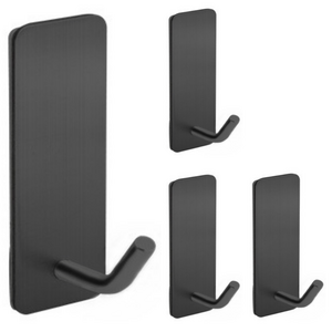 비긴투올 다용도 304스텐 접착식 고리형 후크, 블랙, 4개