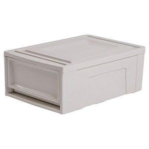 아이리스 국내생산 시스템 수납함 슬라이딩 서랍장 BC-450S, 화이트그레이, 1개