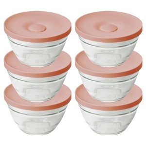 글라스락 밥용기 430ml, 무드브릭, 6개