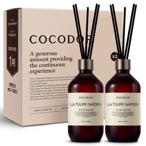 코코도르 프리미엄 디퓨저 + 섬유스틱 7p, 라튤립가든, 500ml, 2개