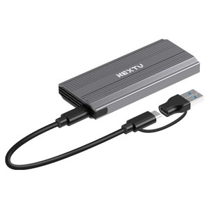 넥스트유 A타입/C타입 USB3.1 GEN2 10Gpbs 하슬랜 NVMe M2 SSD 외장하드 케이스, 회색, 10GB, M2362-COMBO