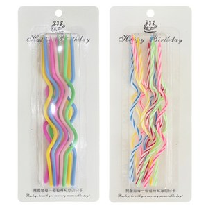 미미파티 생일 축하 꼬불 꽈배기 트위스트 초 10p, 꼬불파스텔, 꼬불스트라이프, 2개