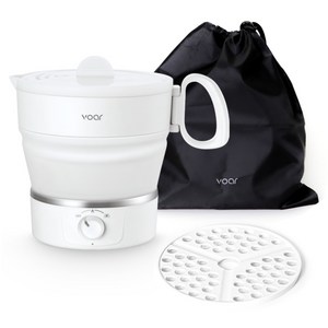 보아르 폴더블 휴대용 접이식 프리볼트 여행용 전기포트, VPEP-004WH