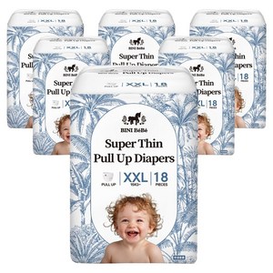 비니베베 슈퍼씬 프리미엄 유아용 팬티형 기저귀, 점보형(2XL), 108매