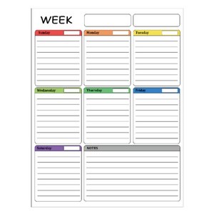 세컨드베스트 레인보우 메모보드 세로형 weekly, 고무자석