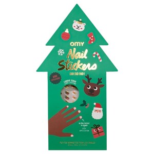 오마이 네일 스티커 HO HO HO 200pc NAIL05, 혼합색상, 1개