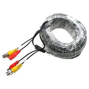 컴스 CCTV BNC DC 5.5 전원 케이블 회색검정 20m, C3468, 1개