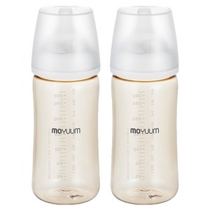 모윰 유아용 3세대 PPSU 올인원 베이직 젖병 유꼭지, 스노우, 270ml, 2개