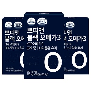 쁘띠앤 알티지 블랙 오메가3 23.4g, 3개, 30정