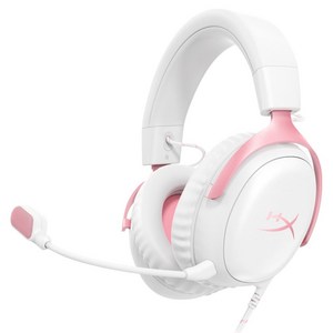 하이퍼엑스 Cloud 3 유선 게이밍 헤드셋, 9W1Q4AA, 화이트 + 핑크