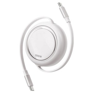 뉴클 C타입 자동감김 초고속 충전 릴케이블 100W, 화이트, 1개, 100cm