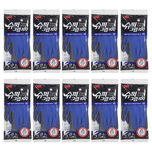3M장갑 슈퍼그립100, 파랑색, 10개