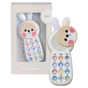 젤리맘 보이보이 거울 토끼폰 멜로디완구 한영버전, 혼합색상, 1개