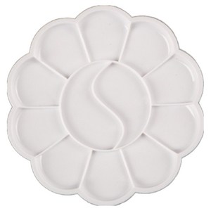 하태스몰 깔끔한 심플 물감팔레트 매화태극 팔레트 지름 13.5cm, 1개, 12칸