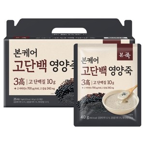 본죽 본케어 고단백 영양죽, 25개, 40g