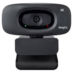 펭카 4K 800만 30fps 실사용 최적화 1200만 고해상도 촬영 스트리밍 웹캠, PCWEB1200, 블랙