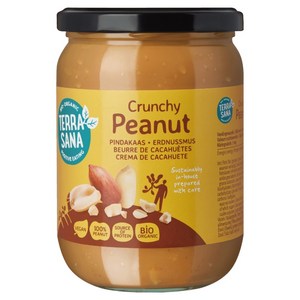 테라사나 유기농 100% 땅콩버터 크런치, 500g, 1개