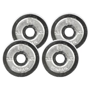 반석스포츠 크롬 도금 바벨, 1.5kg, 4개, 실버