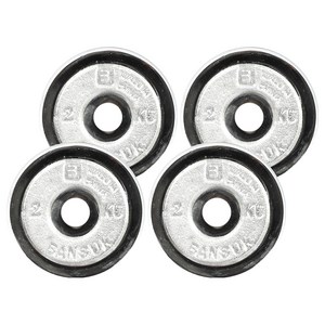 반석스포츠 크롬 도금 바벨, 2kg, 4개, 실버