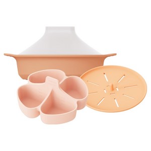 모윰 올인원 디바이더 이유식 찜기 세트 1000ml, 찜기 + 디바이더 + 실리콘 찜받침, 1세트, 테라코타