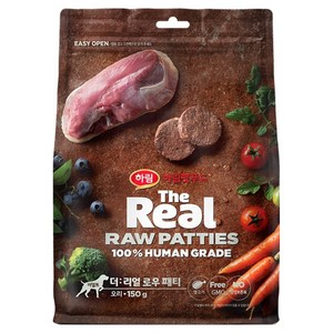 하림펫푸드 더리얼 어덜트 강아지 로우 패티 동결건조사료, 오리, 150g, 1개