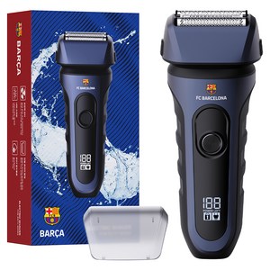 FC바르셀로나 IPX 7 방수 3중날 프리미엄 3 in 1 일자형 전기면도기, FCB-ES711, 네이비