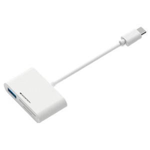 구스페리 C타입 3in1 USB MSD SD 카드리더기, 화이트, 1개