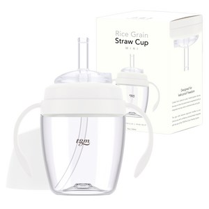티지엠 유아용 쌀알 트라이탄 빨대컵 mini, 160ml, 1개, 퓨어화이트