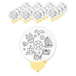 민화샵 원터치 부채 꾸미기, 해변, 20개