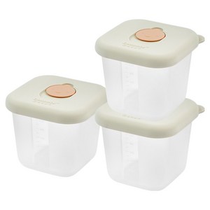 글라스락 베이비 큰용량 실리콘 이유식 용기, 280ml, cozy milk, 3개