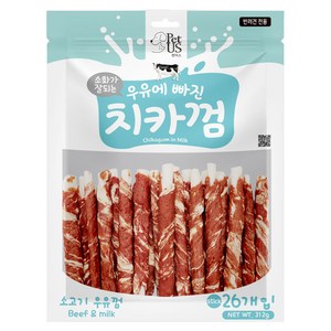 펫어스 강아지 치카껌 간식, 312g, 1개, 혼합맛(우유/소고기)