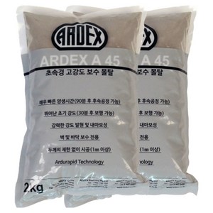 아덱스 A45 무수축 초속경 고강도 보수몰탈 2kg, 2개