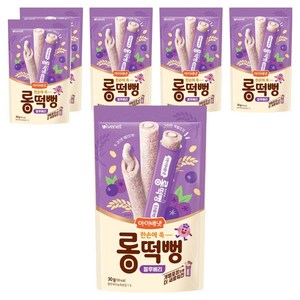 아이배냇 롱떡뻥, 6개, 30g, 블루베리맛