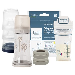 마더케이 일회용 젖병 무꼭지 세트 250ml, 베이지, 1세트