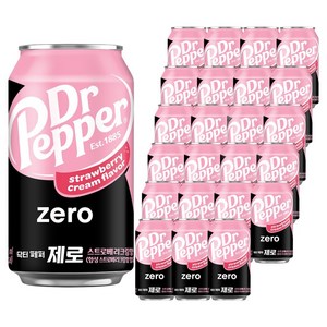 닥터페퍼 제로 스트로베리크림향, 350ml, 24개