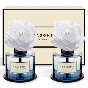 시즈넬 차량용 디퓨저 화이트 로즈 블루 120ml, 2개, 플라워마켓