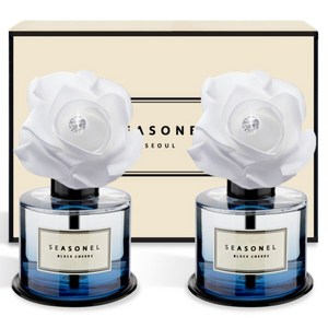 시즈넬 차량용 디퓨저 화이트 로즈 블루 120ml, 블랙체리, 2개