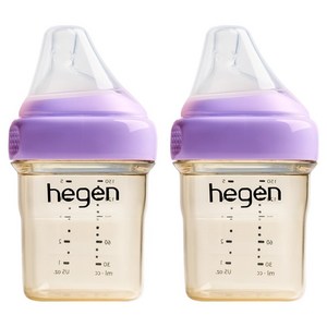 헤겐 유아용 PPSU 꼭지 애착 젖병, 퍼플, 150ml, 2개