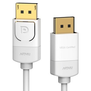 아트뮤 VESA 인증 DP to DP 1.4 8K DisplayPort 케이블 버튼 화이트, 1개, 5m