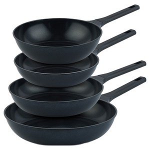 드림셰프 인덕션 IH 서빙 후라이팬 + 궁중팬 세트 4개, 블랙, 1세트, 후라이팬 24cm + 28cm + 30cm + 궁중팬 24cm