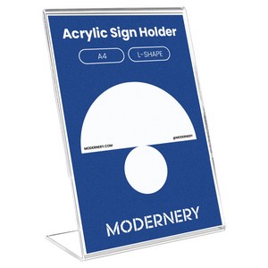 모더너리 A4 POP 아크릴 메뉴판 꽂이 A4 POP 세로 L자형, 1개