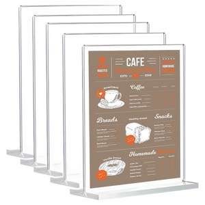 모더너리 A4 POP 아크릴 메뉴판 꽂이 A4 POP 세로 T자형, 5개