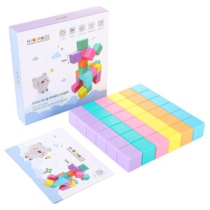 마이토이즈 영유아용 마이큐브 빅사이즈 자석블럭 36p, 파스텔 컬러, 1개 골드박스 특가